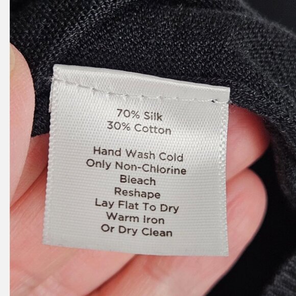 Talbots Women's Black Silk Blend Ruffle Cardigan Sweater Size MP EUC - Picture 8 of 10